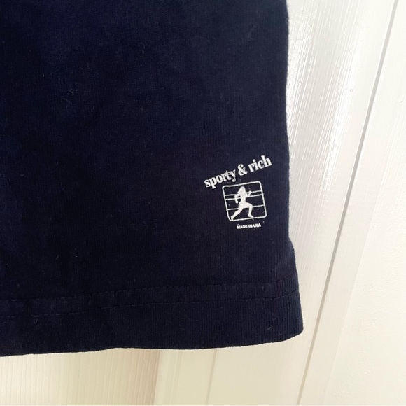 NWT Sporty & Rich Gym Shorts - Navy - Picture 2 of 3